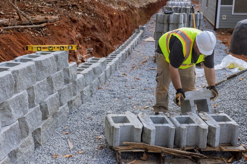 Construction of Retaining Wall Foundation